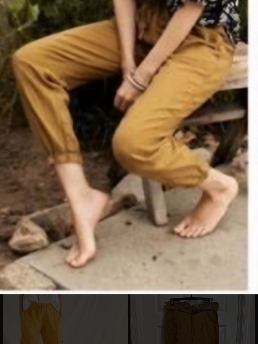 Anthropologie Golden Mustard Drawstring Joggers